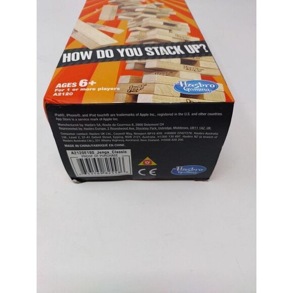 Hasbro Classic Jenga Game - A2120 How Do You Stack UP? Ages 6+ FUN 4 1 or more - Picture 6 of 6